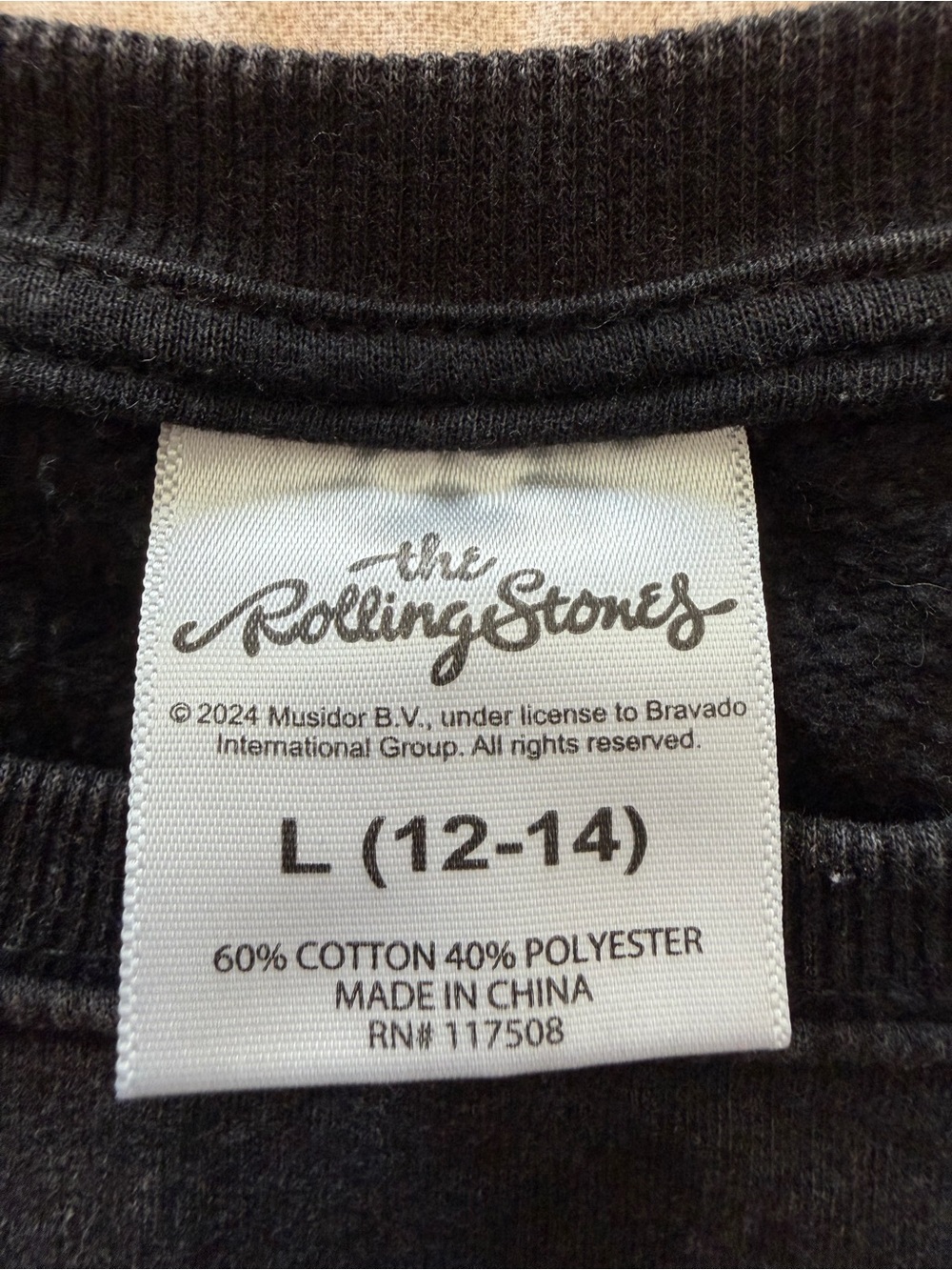 the Rolling Stones Black Sweatshirt with White Tag Logo - Picture 2 of 4